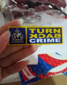 Sticker Plat Turn Back Crime